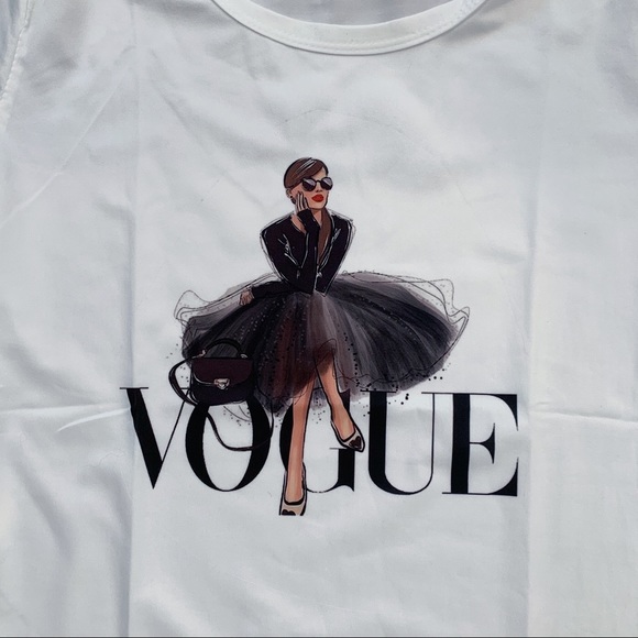 SALE!🚨 Vogue Watercolor Glam High Fashion Tshirt - Picture 3 of 4
